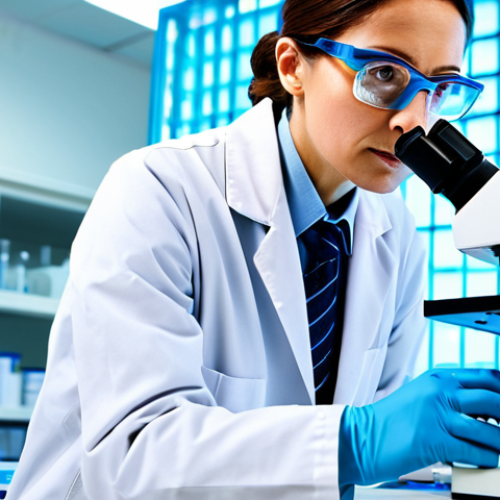 Home 18 종양 생물학 - Cancer Cell Research**
"A scientist in a brightly lit laboratory, wearing a lab coat and safety gla...