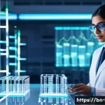 인공지능과 유전체 분석 - A high-tech medical laboratory scene focused on genomic analysis for personalized healthcare, featur...